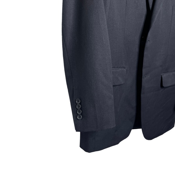 Pronto Uomo Black Two Button Suit Coat Wool Blazer 42L - Picture 3 of 11